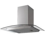 PURESONIC Stainless Steel Curved Glass Chimney Cooker Hood Extractor Fan (PS-CG60SS)