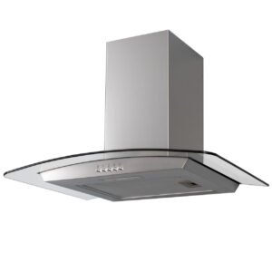 PURESONIC Stainless Steel Curved Glass Chimney Cooker Hood Extractor Fan (PS-CG60SS)